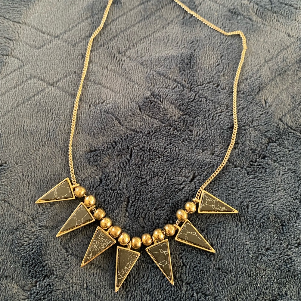 Black gold statement necklace